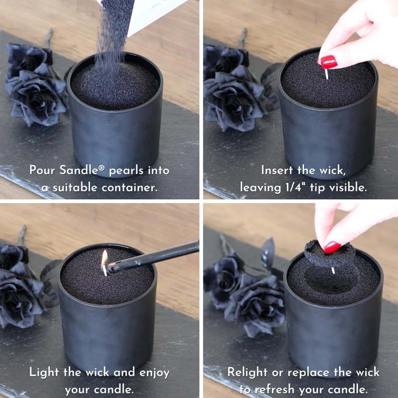 Black Candle Sand with Wick, 2 - Candle Supplies Wholesale recension och pris
